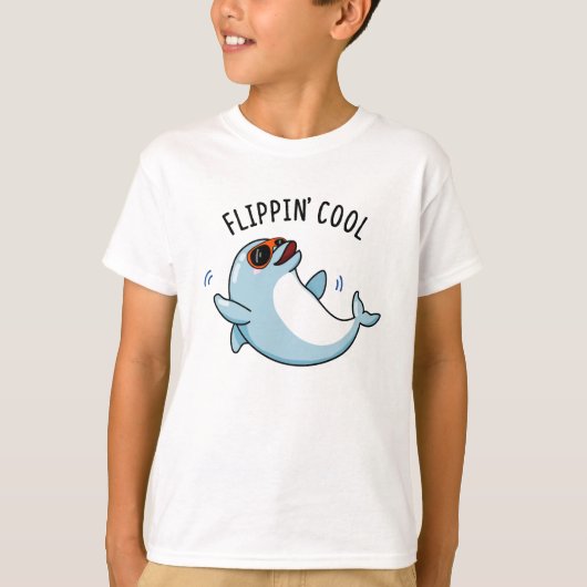 Flippin Cool Funny Dolphin Pun T-shirt (Voorkant)