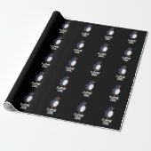 Flippin Cool Funny Penguin Pun Dark BG Cadeaupapier (Uitgerold)