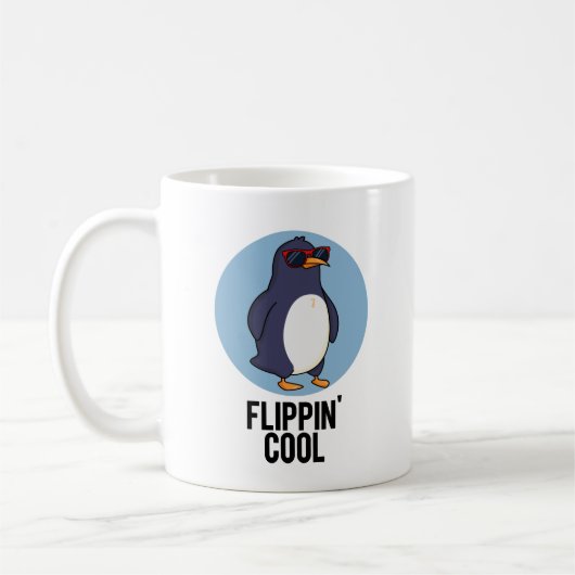 Flippin Cool Funny Penguin Pun Koffiemok (Links)