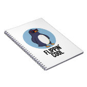 Flippin Cool Funny Penguin Pun Notitieboek (Rechterzijde)