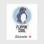 Flippin Cool Funny Penguin Pun Sticker (Vel)