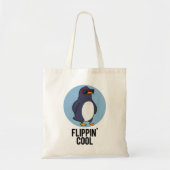 Flippin Cool Funny Penguin Pun Tote Bag (Voorkant)
