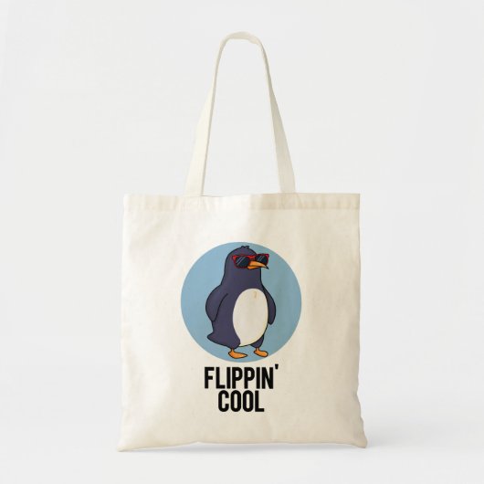 Flippin Cool Funny Penguin Pun Tote Bag (Voorkant)