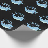 Flippin Fantastic Funny Dolphin Pun Dark BG Cadeaupapier (Hoek)