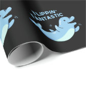 Flippin Fantastic Funny Dolphin Pun Dark BG Cadeaupapier (Rol Hoek)