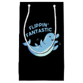 Flippin Fantastic Funny Dolphin Pun Dark BG Klein Cadeauzakje (Voorkant)