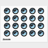 Flippin Fantastic Funny Dolphin Pun Dark BG Ronde Sticker (Vel)