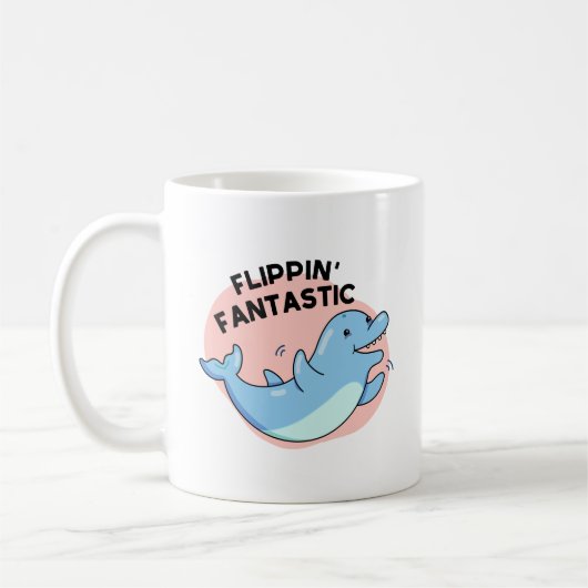 Flippin Fantastic Funny Dolphin Pun Koffiemok (Links)