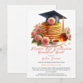 Flippin Fun Graduation Breakfast Bash Invitation Kaart (Voorkant / Achterkant)