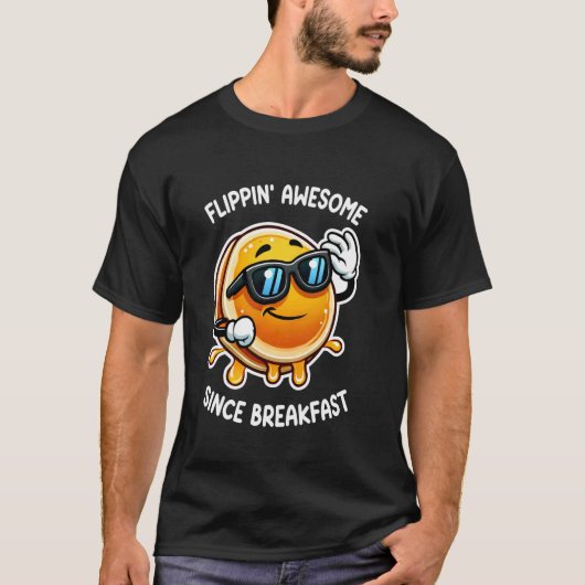 Flippin Geweldig Omdat Ontbijt Cool Pannenkoeken L T-shirt (Voorkant)