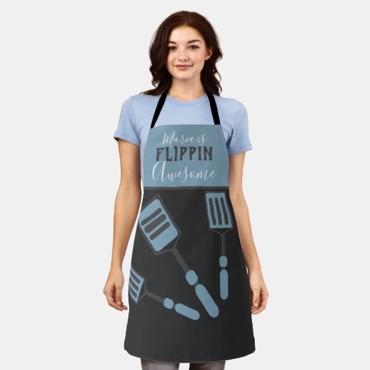 Flippin Geweldige Cook Chef Name Schort (Gedragen)
