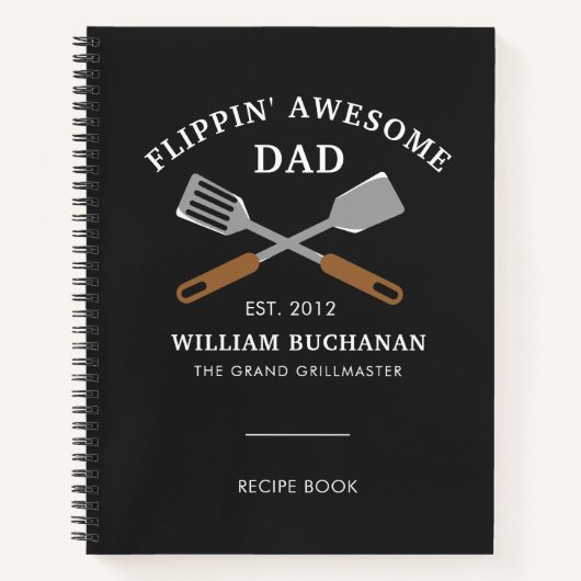 Flippin Geweldige pa BBQ Father Personalized Recip Notitieboek (Voorkant)