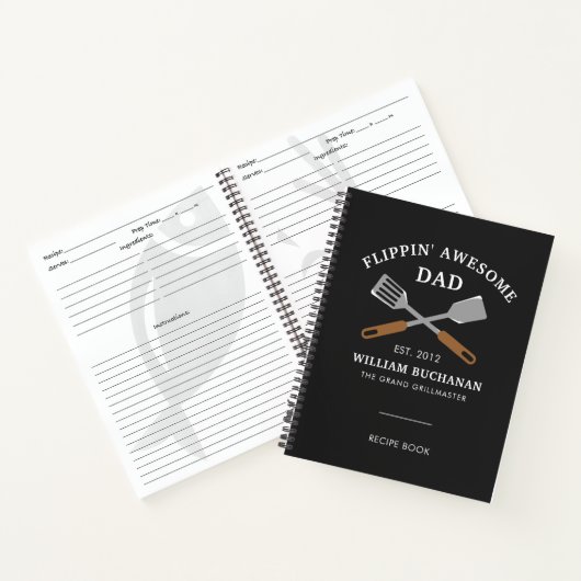 Flippin Geweldige pa BBQ Father Personalized Recip Notitieboek (Binnen)