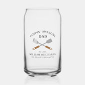 Flippin Geweldige pa BBQ Vader gepersonaliseerd Blikvorm Glas (Voorkant)