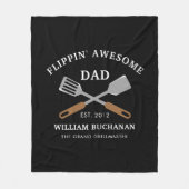 Flippin Geweldige pa BBQ Vader gepersonaliseerd Fleece Deken (Voorkant)