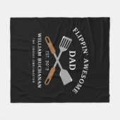 Flippin Geweldige pa BBQ Vader gepersonaliseerd Fleece Deken (Voorkant (Horizontaal))