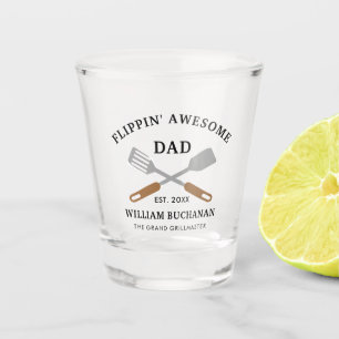 Flippin Geweldige pa BBQ Vader gepersonaliseerd Shot Glas