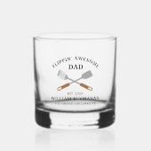 Flippin Geweldige pa BBQ Vader gepersonaliseerd Whisky Glas (Voorkant)