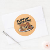 Flippin' Geweldige Pannenkoekenstapel Grappig Ontb Ronde Sticker (Envelop)