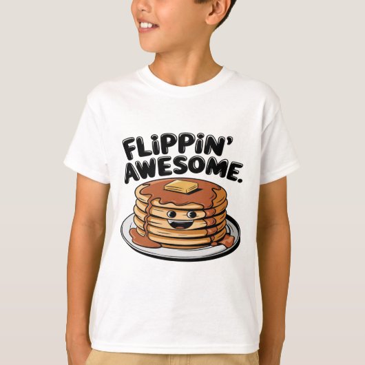 Flippin' Geweldige Pannenkoekenstapel Grappig Ontb T-shirt (Voorkant)