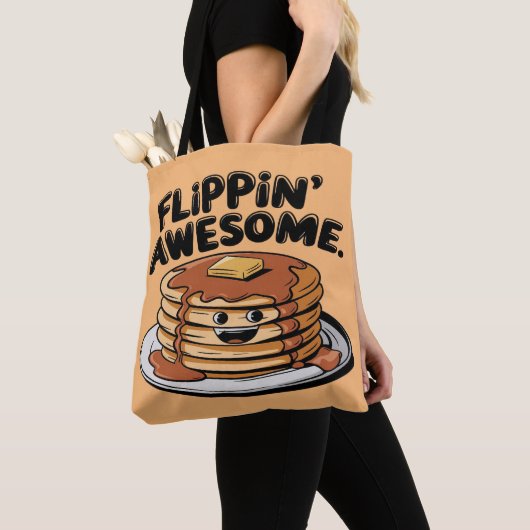 Flippin' Geweldige Pannenkoekenstapel Grappig Ontb Tote Bag (Dichtbij)