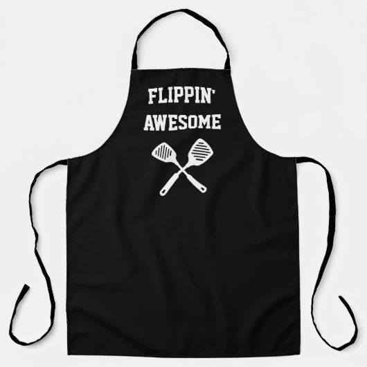 Flippin Geweldige Spatula Funny Black Grilling Schort (Voorkant)