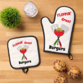 Flippin’ Grote Burgers Ovenwant & Pannenlap Set (Top down)