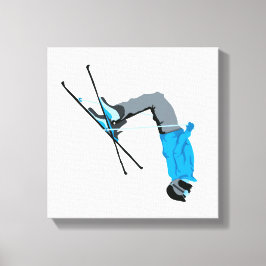 Flippin Out | Ski Backflip Skiën Schilderij Canvas Afdruk