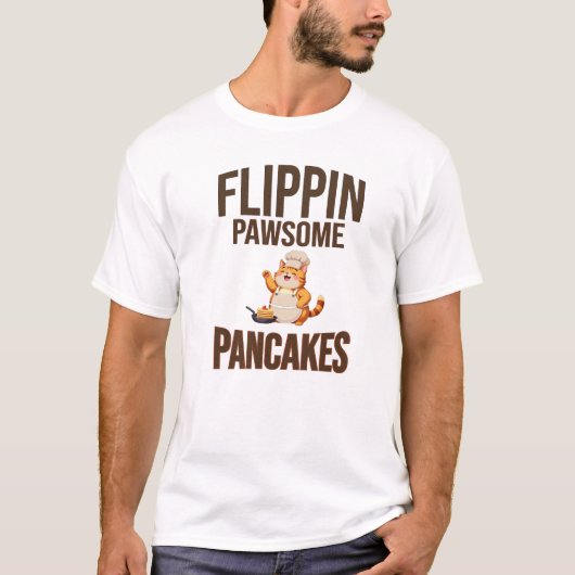 Flippin’ Pawsome Pannenkoeken – Ontbijt bij de Meo T-shirt (Voorkant)