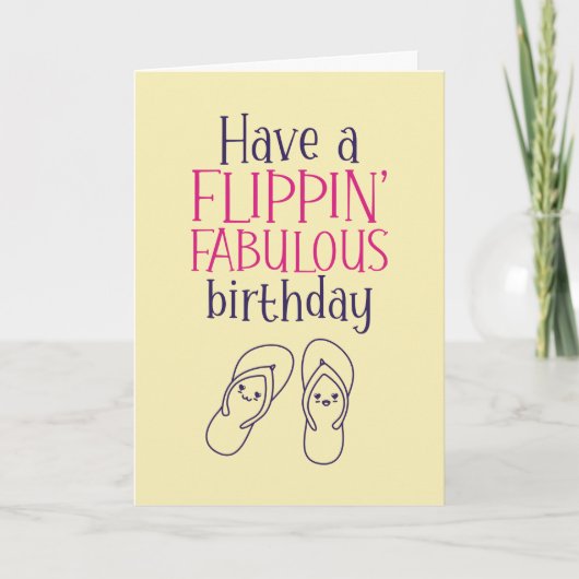 Flipping Fabulous Cute Summer Pun Funny Birthday Kaart (Voorkant)