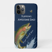 Flipping Geweldige Dad Rainbow Forel Navy Blauw Case-Mate iPhone Case (Achterkant)