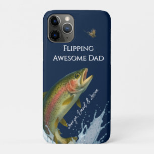 Flipping Geweldige Dad Rainbow Forel Navy Blauw Case-Mate iPhone Case