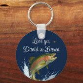 Flipping Geweldige Dad Rainbow Forel Vliegen Visse Sleutelhanger (Achterkant)