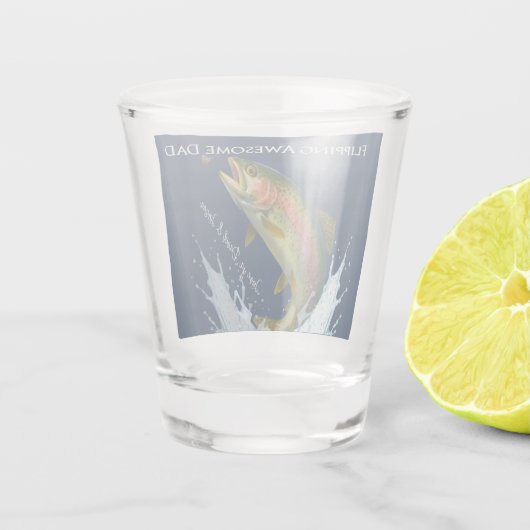 Flipping Geweldige vader kinder namen Shot Glas (Achterkant)