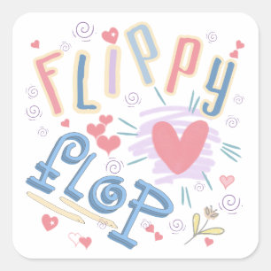 Flippy Flop Heart ID311 Vierkante Sticker