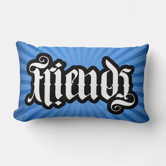 FlipScript Ambigram Lumbar Pillow Kussen (Voorkant)