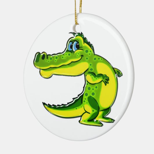 Flirerende krokodil keramisch ornament (Links)