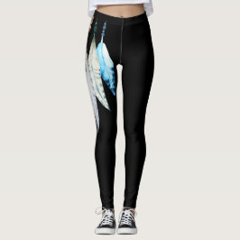 *~* Flirerende veren op zwart Leggings