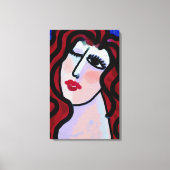 Flirt Abstract digitaal portret van een vrouw Canvas Afdruk (Voorkant)