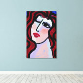 Flirt Abstract digitaal portret van een vrouw Canvas Afdruk (Insitu (Houten vloer))
