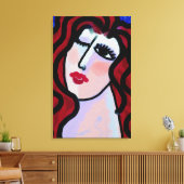 Flirt Abstract digitaal portret van een vrouw Canvas Afdruk (Insitu (Woonkamer))