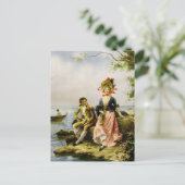 "Flirt au Bord de la Mer" door Hippolyte Lucas Briefkaart (Staand voorkant)