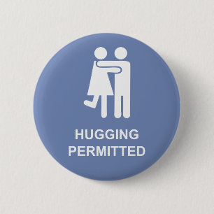 flirt badge HUGGING TOEGESTAAN verplicht Ronde Button 5,7 Cm
