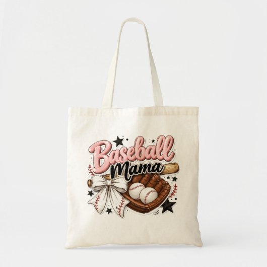 Flirt Baseballwedstrijd mama vrouwen Tote Bag (Voorkant)