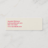 Flirt card rood blauw knipoog emoticon tekstberich mini visitekaartje (Achterkant)