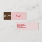 Flirt card roze bruin blush emoticon tekstbericht mini visitekaartje (Voorkant / Achterkant)