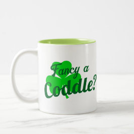 Flirt Fancy een Coddle Cuddle Funny Irish Gezegde Tweekleurige Koffiemok