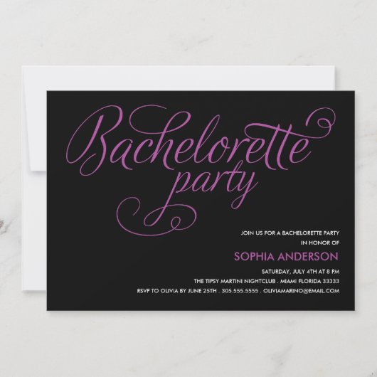 FLIRT  | INVITATIE BACHELORETTE PARTIJ KAART (Voorkant)