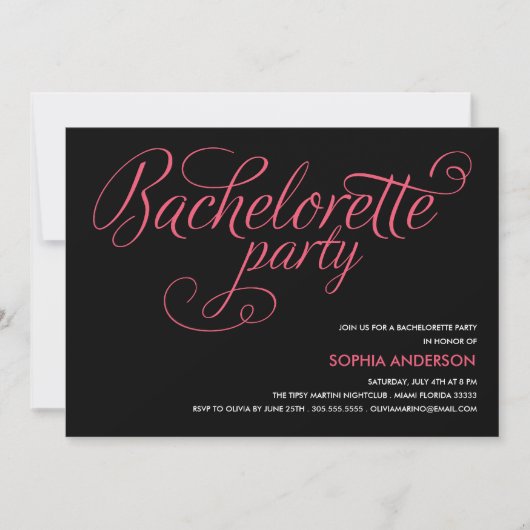 FLIRT | INVITATIE BACHELORETTE PARTIJ KAART (Voorkant)