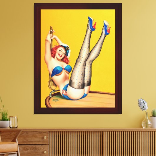 Flirt Pulp Hoesje van Peter Driben Canvas Afdruk (Insitu (Woonkamer))